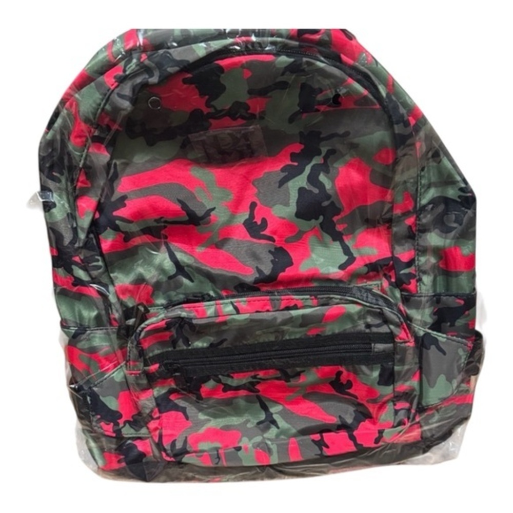 Badgley Mischka One Size Red Camo Nylon Backpack Streetwear Travel NWT